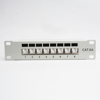 Panneau de brassage FTP modulaire RJ45 1U 8 ports en acier de haute qualité pour câbles réseau Cat5e Cat6 Cat6A, avec gestion des câbles, fabriqué en Allemagne