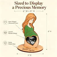 Cadre photo échographie Cœur de bébé – Cadeau Fête des Mères pour future maman, femme enceinte – Cadre échographie du fœtus offert par le mari
