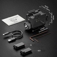 Senter Portabel Sinar Laser Hijau Putih 800 Lumens Combo Tahan Air Dapat Diisi Ulang Murah Senter ABS