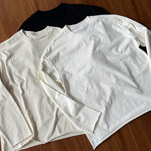 เสื้อยืดคอกลมแขนยาวของผู้ชายผ้าฝ้าย100% 285กรัมล้างแบบวินเทจ - Product Image 2