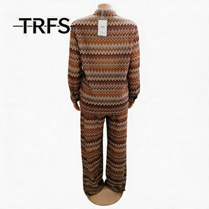 Nouvelle collection été : Ensemble trois pièces sexy pour femme, style ethnique, comprenant chemisier de bureau, pantalon et caraco en maille géométrique ajourée, grandes tailles. - Product Image 3