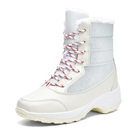 Nouvelles bottes de neige mi-mollet pour femmes, tige en cuir synthétique, doublure en fourrure artificielle, logo Lightning, chaussures chaudes pour étudiantes