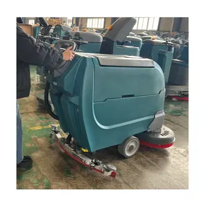 Beste Kwaliteit Hand Push Walk Achter Vloerreinigingsmachine Professionele Industriële Commerciële Vloer Scrubber Machine