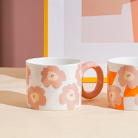 Vendeur chaud en 2025 mignon 350 ML fleur tasse argile céramique Kawaii tasse à café eau bureau Niche personnalisé café eau tasse à thé