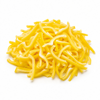 Approvisionnement direct usine IQF coupé uniformément, homologué FDA, emballage en vrac pour restaurants, frites de légumes surgelées, poivron jaune