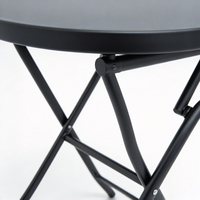 Table pliante d'intérieur simple et de haute qualité, multifonctionnelle, imperméable, durable, en verre noir, pliée, ronde, pour le jardin