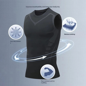 Mans <b>Compression</b> Tank Top Men Gym <b>Shirt</b> Sleeveless Quick Dry Sportswear Male Fitness Bodybuilding Vest Workout Muscle Top - Product Image 4