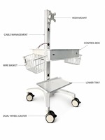 Chariot de détection d'arthrosclérose médicale avec support d'écran et panier pour hôpitaux et cliniques – Vente en gros OEM