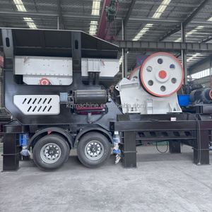 Lớn di động di động khai thác mỏ đá nhà máy nghiền, điện thoại di động máy nghiền hàm với sàng lọc và lốp xe - Product Image 3