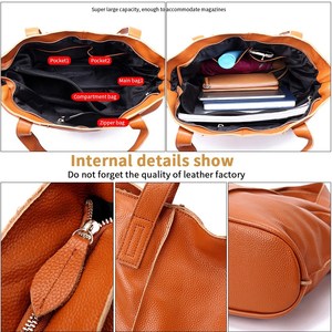 Vintage Women Large Genuine Leather Handbags <b>Wallet</b> Purses Hand Bags <b>Ladies</b> Simple Fashion Tote Handbags - Product Image 3