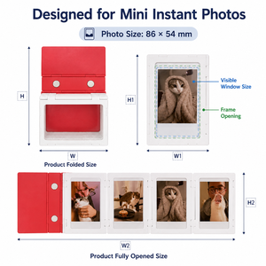 Album Fotografico da Tavolo Estetico Virale 2026, a Forma di Cartella Retrò, Pieghevole a Fisarmonica, per Polaroid, Stampa 3D - Product Image 3