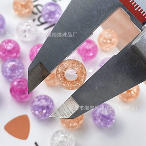 Acrylic Round <b>Beads</b> <b>Large</b> Hole Cracked Surface For Bracelet Making Jewelry Crafting Materials 8mm Colorful DIY <b>Beads</b> - Product Image 4