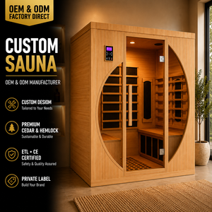 HG Custom Wholesale 4 Person Indoor Infrared Dry Room with Oxygen Bar <b>Light</b> Therapy and Modern Round Window Design - Product Image 1
