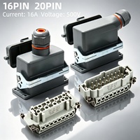 BYLJQ HE-016 HE-020 Cache-connecteur robuste 16-48 broches 16A IP65 Prise industrielle plate mâle/femelle à insérer sur circuit imprimé