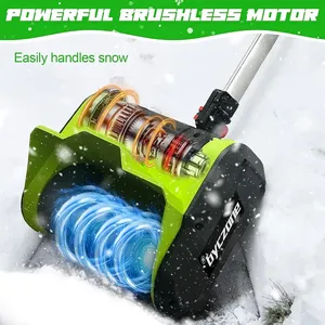 Ensemble de chasse-neige <span class=keywords><strong>sans</strong></span> <span class=keywords><strong>fil</strong></span> 21V <span class=keywords><strong>Pelle</strong></span> à neige <span class=keywords><strong>électrique</strong></span> de 13.5 pouces avec volant pour un contrôle facile jusqu'à 20 pieds de portée de lancer - Product Image 4
