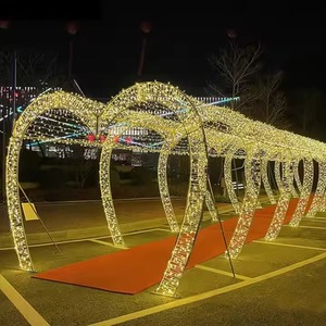 Luces de Navidad LED 3D en Forma de Corazón, Arco de Luces Decorativas para Fiestas, Luces de Navidad Grandes de Metal para Exteriores - Product Image 3