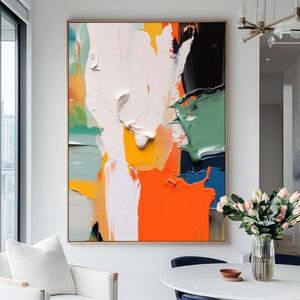 Pintura Abstracta Texturizada en Colores Intensos, Estilo Naturaleza Muerta 3D, Arte de Pared en Lienzo para Diseño de Interiores del Hogar, Venta al Por Mayor - Product Image 1