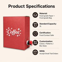 JIJID Matériaux écologiques personnalisables, sac aseptique 1L 3L, boîte à café, sac à liquide Bag-in-Box pour l'emballage de jus, café et vin