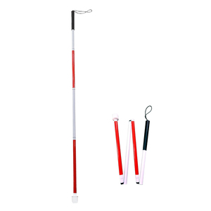 <span class=keywords><strong>Canne</strong></span> <span class=keywords><strong>blanche</strong></span> pour aveugles, <span class=keywords><strong>canne</strong></span> de mobilité pliable en alliage d'aluminium de 125 cm avec bandes réfléchissantes et poignée antidérapante pour malvoyants - Product Image 2