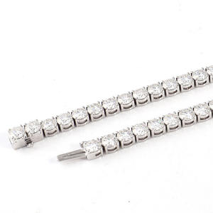 Collar de tenis de oro blanco de 14K, cadena de eslabones de estilo Hip Hop con diamante de moissanita de corte redondo de claridad VVS - Product Image 5