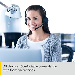 Kit Stereo <span class=keywords><strong>Jabra</strong></span> Evolve 20 MS, <span class=keywords><strong>headset</strong></span> on-ear penghilang kebisingan USB Oreillette untuk panggilan konferensi