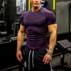 Summer <b>High</b> Quality Custom logo Short Sleeves Round Breathable <b>Collar</b> Running Apparel <b>Men</b> Sport Seamless t <b>Shirts</b> - Product Image 2