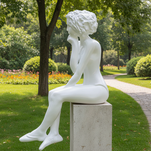 Statue d'<span class=keywords><strong>ange</strong></span> religieuse en fibre de verre sur mesure, directement de l'usine, pour la décoration d'églises et de jardins, utilisation extérieure - Product Image 1