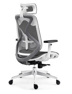 Fauteuil de bureau inclinable avec appui-tête réglable, design ergonomique en maille, revêtement en tissu pour usage domestique avec repose-pieds - Product Image 1