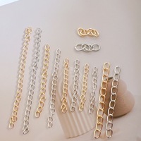 Chaîne à maillons en métal en gros pour accessoires de sacs à main, extension de porte-clés, fabrication de bijoux DIY, directement de l'usine, or et argent