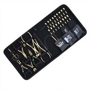 Kit d'outils pour extensions de cheveux, ensemble professionnel en métal pour l'installation et le retrait, avec pinces, ciseaux et accessoires - Product Image 4