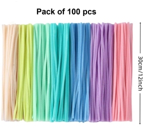 Lot de 100 tiges de chenille artisanales de 30 cm et 8 mm, fil chenille pelucheux pour loisirs créatifs - Product Image 2