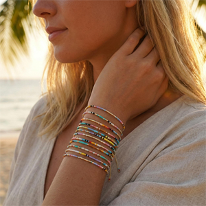 Bracelets Resoul Boho faits main en perles tissées, colorés, avec breloques <span class=keywords><strong>Miyuki</strong></span>, œil porte-bonheur et étoile en cristal, empilables, pour femme, collection été - Product Image 3