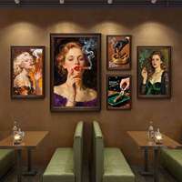 Peinture murale moderne, tableau décoratif encadré sur toile, style rétro, pour bar à cigares, bistro, restaurant, boîte de nuit, murale