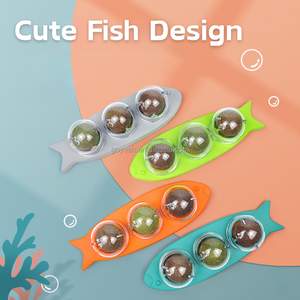 Giocattolo per Gatti a Forma di Pesce con Erba Gatta e Frutta, Montabile a Parete, Rotante, con Snack per Gatti - Product Image 2