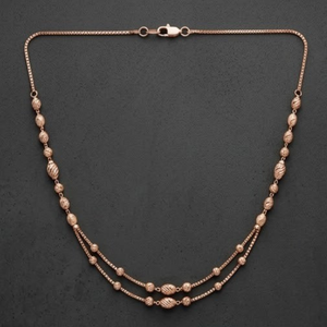 925 Silver Rose gold necklace elegant women double layer beaded chain bridal wedding party fashion stylish <b>gift</b> girls everyday - Product Image 4