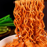 Love Circle Mie Tteokbokki Instan Tanpa Masak Rasa Ayam Pedas Korea, Mie Goreng Kering Berbahan Tepung Terigu, Camilan