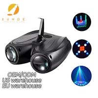 Projecteur de scène LED 20W à double tête RGBW, effet laser mobile, mini-avion, Moonflower, contrôle vocal, pour fêtes