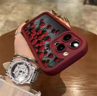 Coque de téléphone portable en silicone motif rose rouge INS, antichoc et souple, pour iPhone 17 16 15 14 13 11 Max Plus XS Max 7 Plus