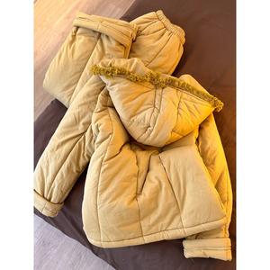 Pyjama d'hiver pour femmes de haute qualité, taille plus, en coton rembourré, couleur unie, ensemble de vêtements de détente épaissi, à capuche, portable à l'extérieur - Product Image 3