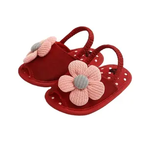 여름 아기 소년 소녀 샌들 귀여운 꽃 통기성 미끄럼 방지 신발 유아 부드러운 밑창 첫 워커 캐주얼 신발 12