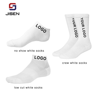Chaussettes de sport personnalisées pour hommes JISEN de haute qualité, entièrement personnalisables avec logo imprimé, chaussettes unisexes personnalisées avec logo imprimé, chaussettes personnalisées avec logo imprimé au pinceau aérographe