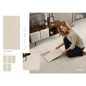Carreaux de porcelaine effet marbre poli Vistaar Splash Azure Crema 600x1200mm, modernes, pour sol et mur - Product Image 6