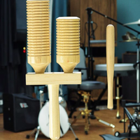 Gelsonlab HS-G5 Bois ton bloc instrument de musique En Bois Agogo Cloche