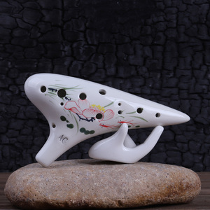 โอคาริน่าเซรามิก 12 รู รุ่นอัลโต AC ลายดอกบัวเพ้นท์มือ ขายส่งจากโรงงาน - Product Image 6