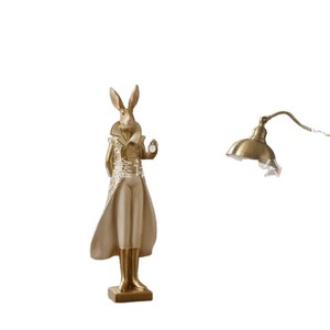 Resin Vintage Gold Rabbit Statue Male Female <b>Easter</b> Decor Indoor Home Desktop <b>Ornament</b> Spring Decoration - Product Image 4
