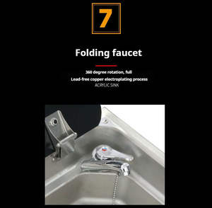 Cuisinière et évier intégrés en acier inoxydable pour caravane RV avec couvercle en verre trempé, 1 brûleur, plaque de cuisson, évier de cuisine pour RV et bateau - Product Image 2