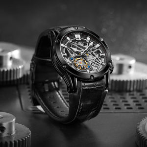 T-Winner <span class=keywords><strong>Montre</strong></span> <span class=keywords><strong>Homme</strong></span> Squelette Mécanique Automatique en Cuir pour Hommes — Vente en Gros - Product Image 5