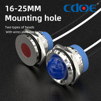Feux indicateurs étanches IP67 220 V en rouge, vert, bleu, 16 mm, 19 mm, 22 mm, 25 mm, lampe de signalisation