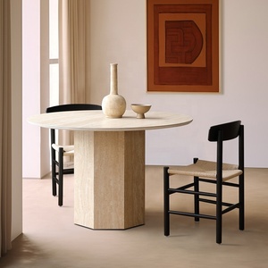 Table à manger Kumusi style Wabi-Sabi, résistante aux rayures et à la chaleur, design haut de gamme pour petit appartement - Product Image 4