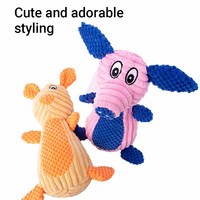 Dessin animé cochon lapin en peluche animal molaire maïs velours son jouet chien interactif résistant aux morsures chien en peluche